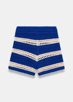 Discount Cotton Striped Crochet Knit Shorts Crochet|Trousers