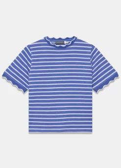 Hot Cotton Striped Scallop T-Shirt T-Shirts|T-Shirts