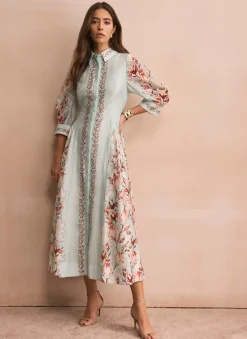 Online Floral Print Midi Shirt Dress Occasion Dresses|Occasion Dresses