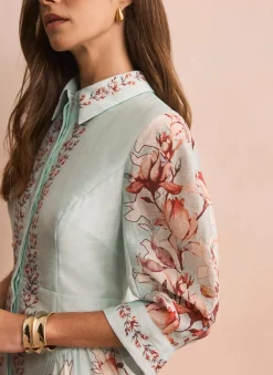 Online Floral Print Midi Shirt Dress Occasion Dresses|Occasion Dresses