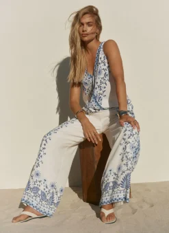 Sale Floral Print Wide Leg Trousers Wide Leg Trousers|Trousers