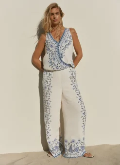 Sale Floral Print Wide Leg Trousers Wide Leg Trousers|Trousers