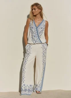 Sale Floral Print Wide Leg Trousers Wide Leg Trousers|Trousers