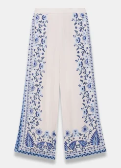Sale Floral Print Wide Leg Trousers Wide Leg Trousers|Trousers