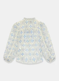 Online Geo Print Ruffle Blouse Shirts & Blouses