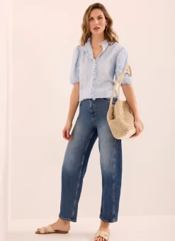 Jacquard Ruffle Blouse All Tops|Tops