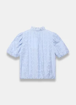 Jacquard Ruffle Blouse All Tops|Tops