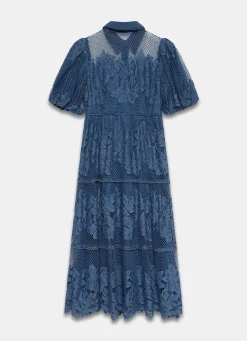New Blue Lace Midi Shirt Dress Occasion Dresses|Occasion Dresses