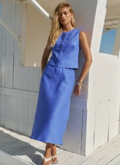 Hot Linen Bias Midi Skirt Midi Skirts|Skirts