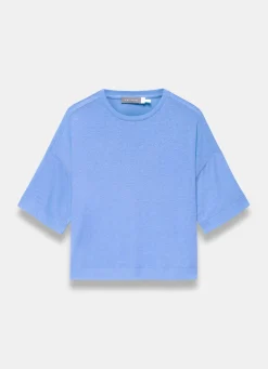 Online Linen Blend Boxy T-Shirt T-Shirts|T-Shirts