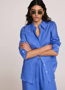 Online Linen Blend Shirt Shirts & Blouses