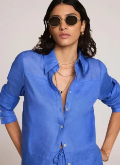 Online Linen Blend Shirt Shirts & Blouses