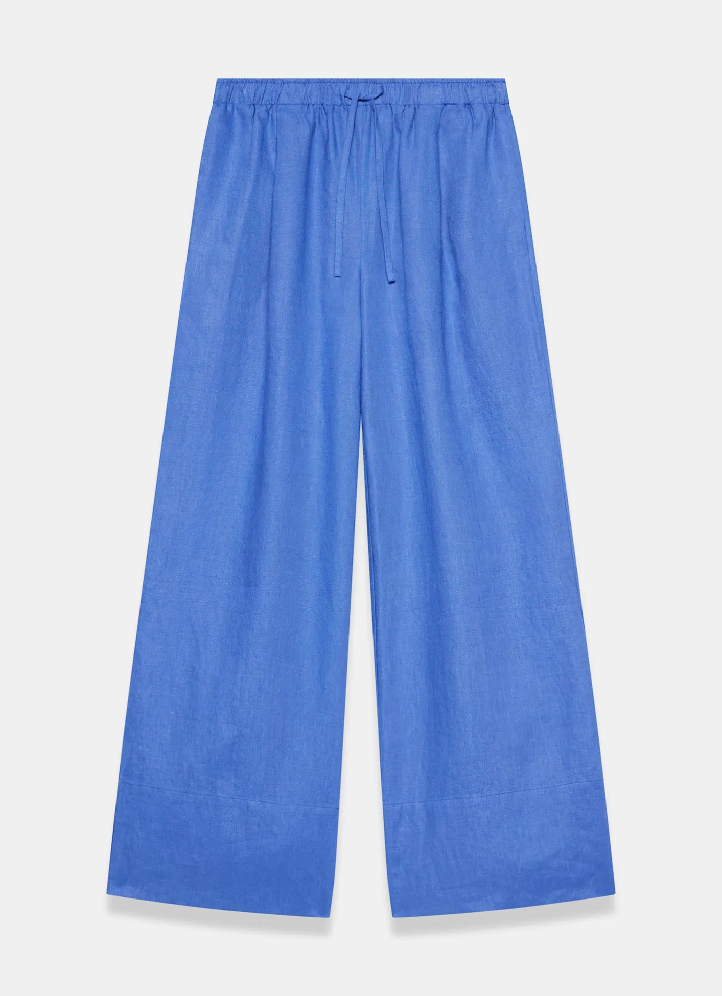 Hot Linen Drawstring Wide Leg Trousers Wide Leg Trousers|Trousers