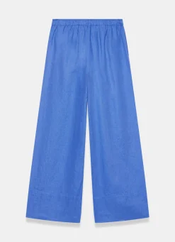 Hot Linen Drawstring Wide Leg Trousers Wide Leg Trousers|Trousers