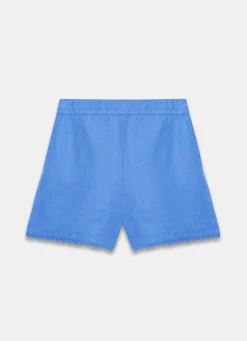 Online Linen Scallop Hem Shorts Shorts|Trousers