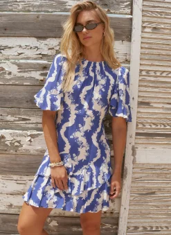 Best Print Ruffle Mini Dress Summer Dresses|Mini Dresses