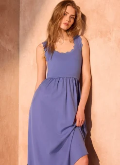 Best Scallop Trim Midi Dress Summer Dresses|Midi Dresses