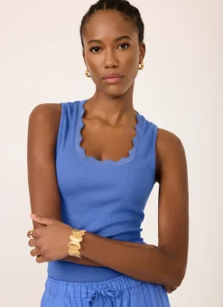 Best Scallop Trim Vest Top T-Shirts|T-Shirts