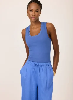 Best Scallop Trim Vest Top T-Shirts|T-Shirts