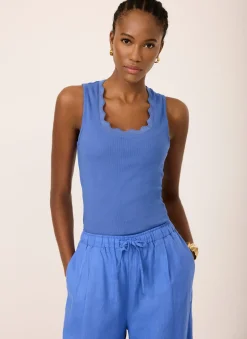 Best Scallop Trim Vest Top T-Shirts|T-Shirts