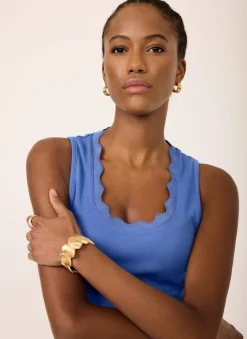 Best Scallop Trim Vest Top T-Shirts|T-Shirts