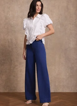 Hot Washed Refined Wide Jeans Jeans|Wide Leg Jeans