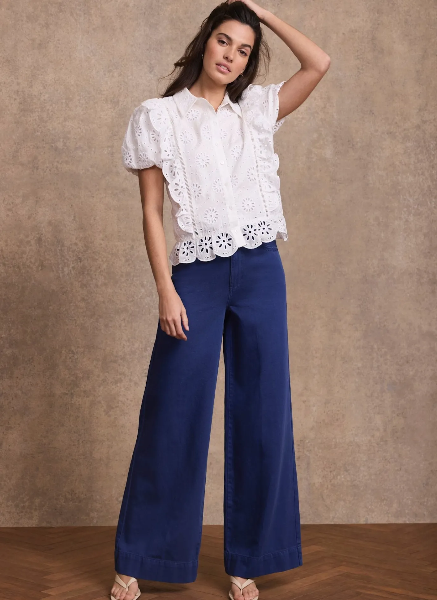 Hot Washed Refined Wide Jeans Jeans|Wide Leg Jeans