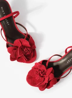 Best Bri Suede Flower Detail Heels Heels|Heels