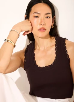 Clearance Crochet Trim Vest Top T-Shirts|T-Shirts
