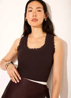 Clearance Crochet Trim Vest Top T-Shirts|T-Shirts