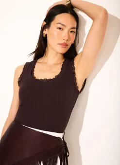 Clearance Crochet Trim Vest Top T-Shirts|T-Shirts