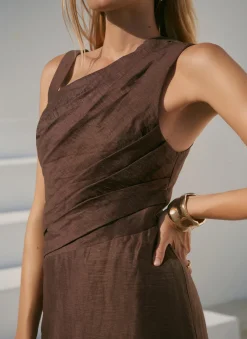 Best Linen Blend Midi Dress Occasion Dresses|Occasion Dresses
