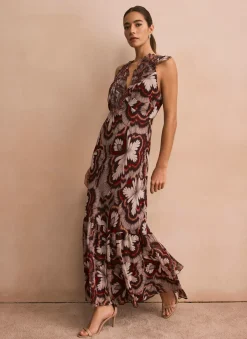 Outlet Printed Maxi Dress Occasion Dresses|Occasion Dresses