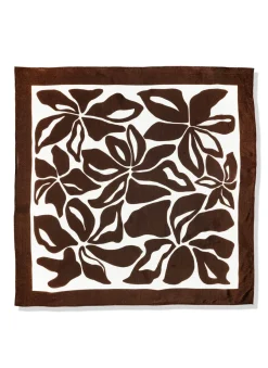 Outlet Satin Fern Print Square Scarf Scarves