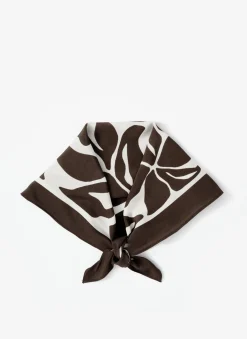 Outlet Satin Fern Print Square Scarf Scarves