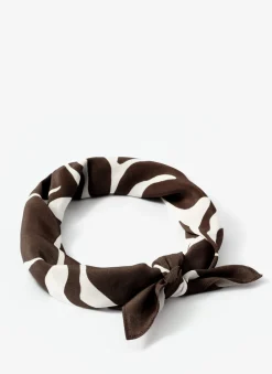 Outlet Satin Fern Print Square Scarf Scarves