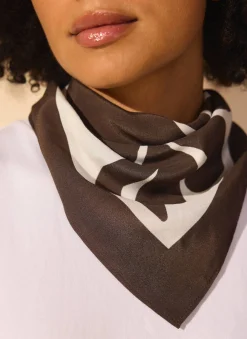 Outlet Satin Fern Print Square Scarf Scarves