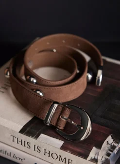 Discount Studded Suede Belt Belts