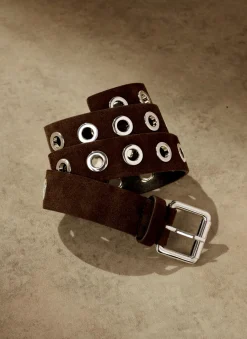 Online Suede Eyelet Belt Belts