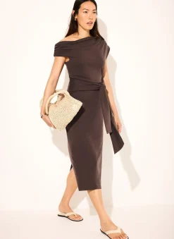 Hot Tie Detail Midi Dress Midi Dresses