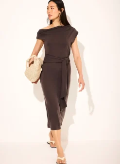 Hot Tie Detail Midi Dress Midi Dresses