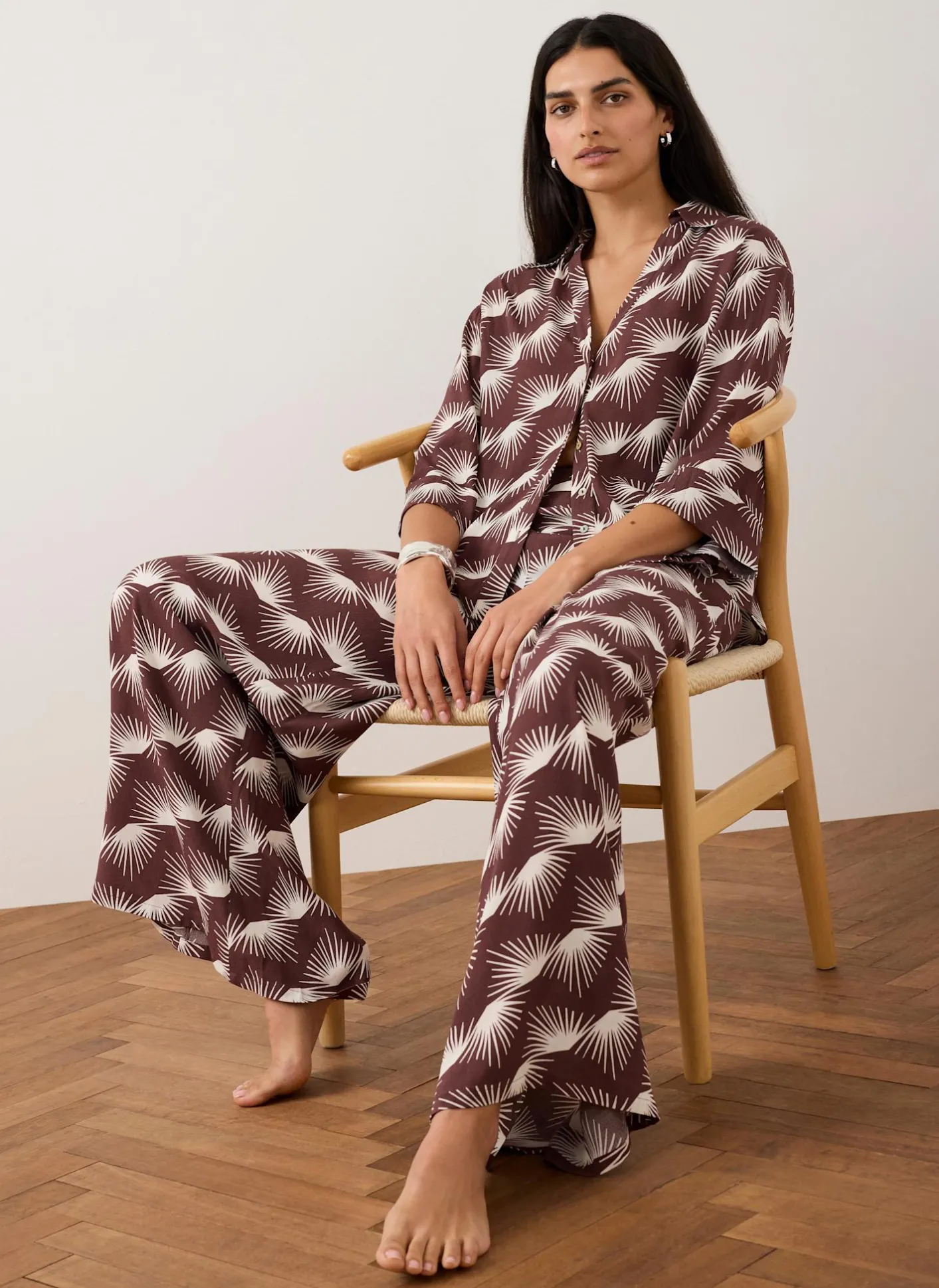 Clearance Graphic Print Wide Leg Trousers Wide Leg Trousers|Trousers