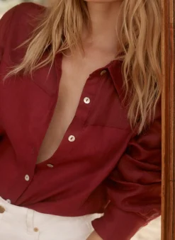 Online Linen Blend Shirt Shirts & Blouses