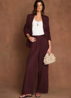 Discount Linen Blend Single Breasted Blazer Jackets