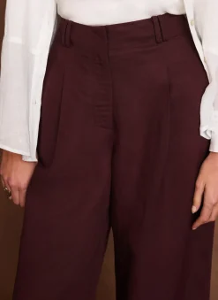 Outlet Linen Blend Wide Leg Trousers Wide Leg Trousers|Trousers