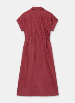 Outlet Linen Midi Shirt Dress Summer Dresses|Midi Dresses