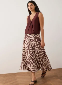 Online Palm Print Maxi Skirt Maxi Skirts|Skirts