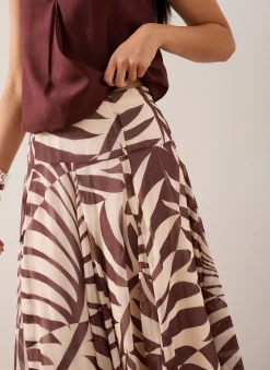 Online Palm Print Maxi Skirt Maxi Skirts|Skirts