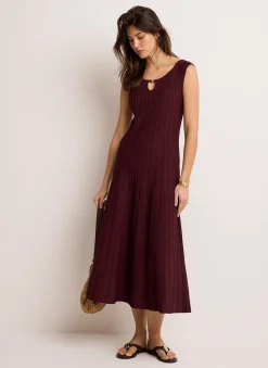 Outlet Ribbed Beaded Midi Dress Summer Dresses|Midi Dresses