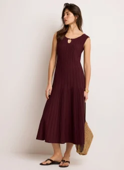 Outlet Ribbed Beaded Midi Dress Summer Dresses|Midi Dresses